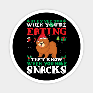 Christmas Dog Eating Snacks Magnet